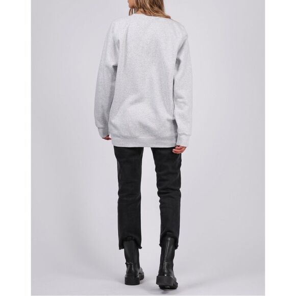 Brunette The Label 'Hey Babe' Grey Crew Neck Sweatshirt Size Small/Medium - Picture 3 of 16